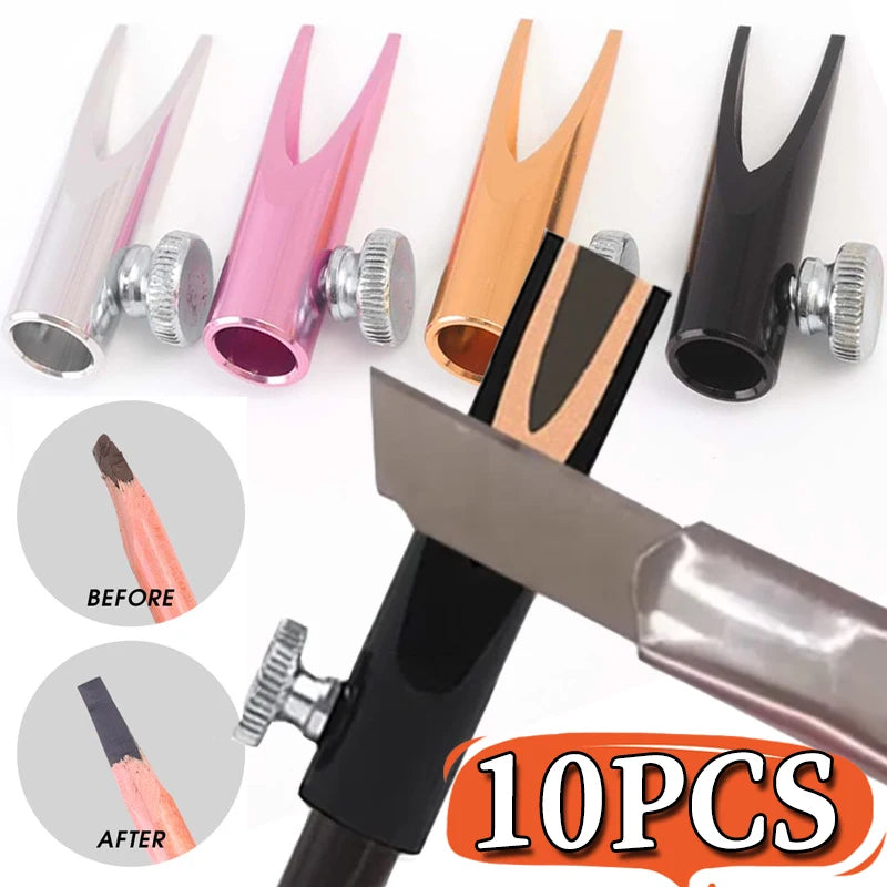 10-Pack Metal Eyebrow Pencil Sharpeners | Aluminum Alloy Eyebrow Pencil Sharpener QXL