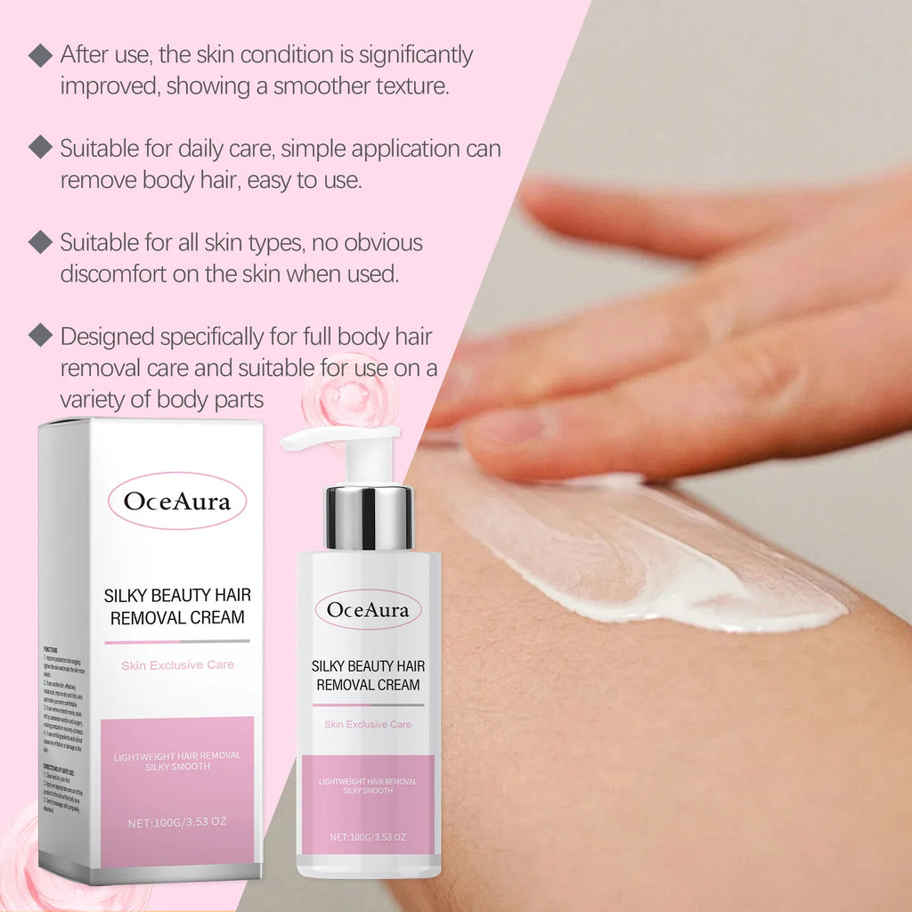 OceAura Hair Removal Cream | Legs, Arms & Underarms 100g Hair Removal Cream QXL