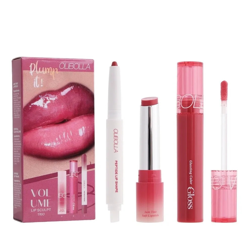 Waterproof Lip Liner & Gloss Set | 3 Shades, Mirror Shine Lip Liner & Gloss Set QXL