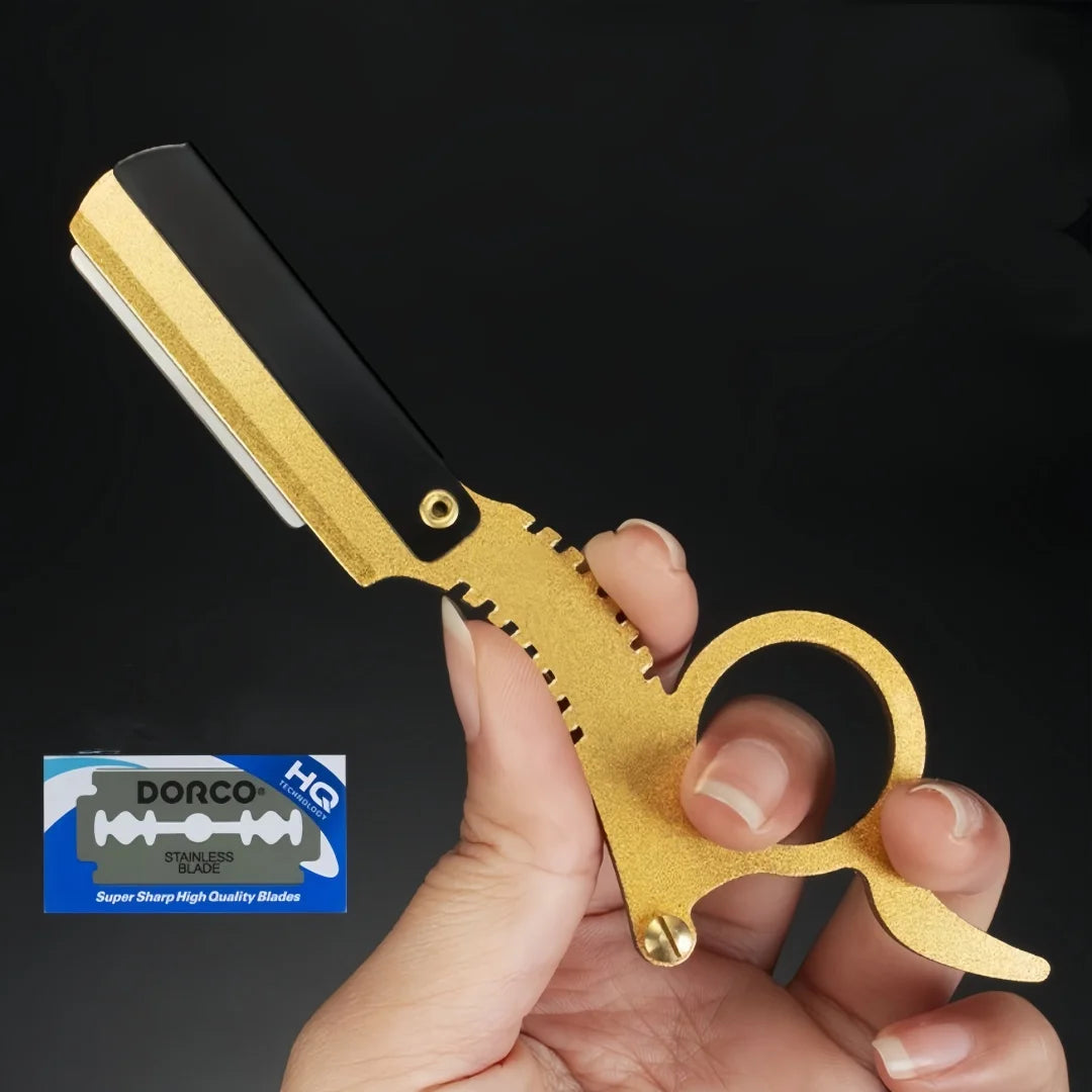 Stainless Steel Thumb Razor, Straight Razor & Hair Scraper Set Razor & Grooming Set QXL
