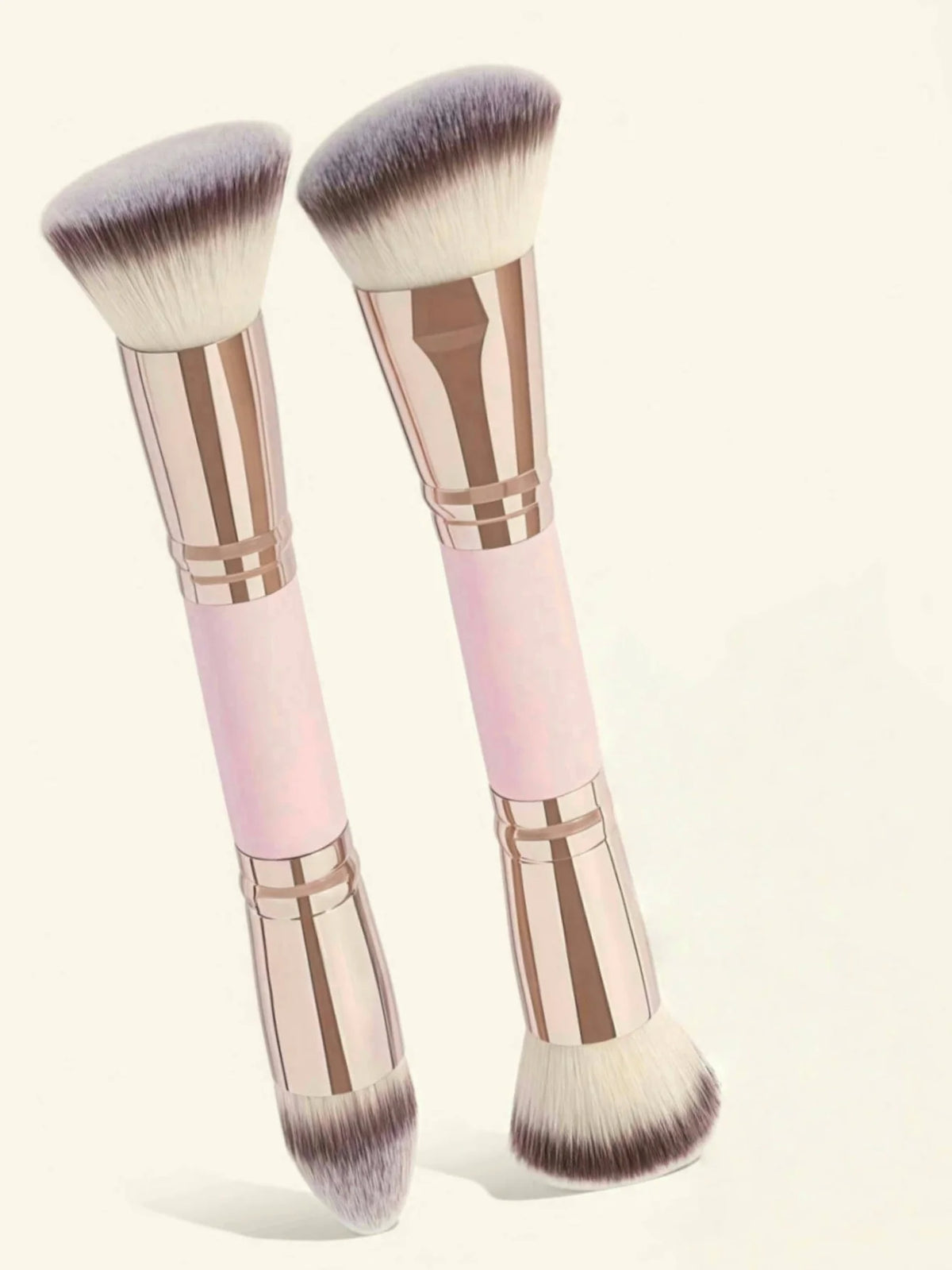 Double-Ended Foundation & Contour Brush Set – 2 Pack Makeup Brush Set QXL