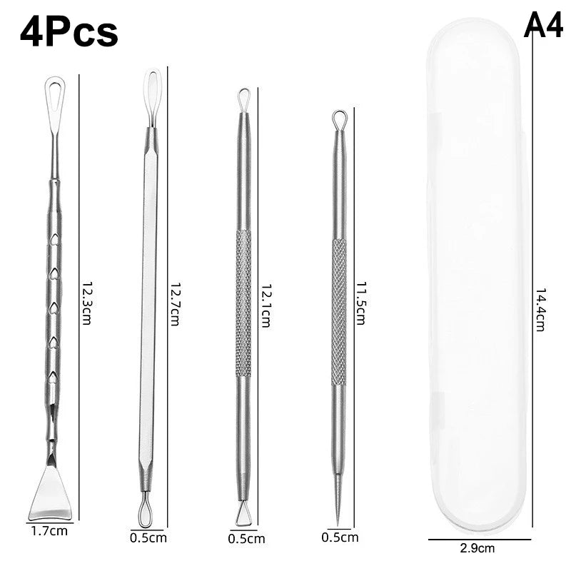 Blackhead Extractor Tool Set | Spatula & Acne Needle Blackhead Extractor Tool QXL A4