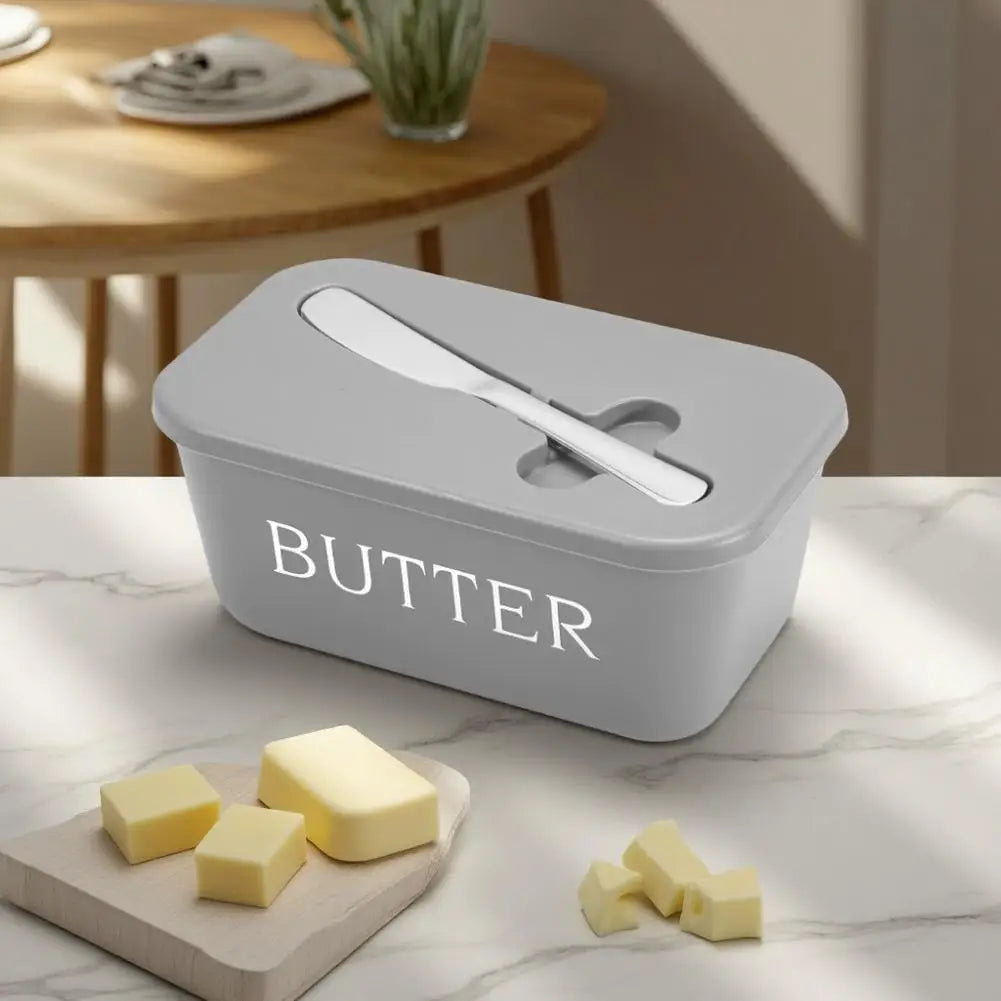 Butter Dish with Lid & Stainless Steel Spreader | Food Storage Butter Dish QXL