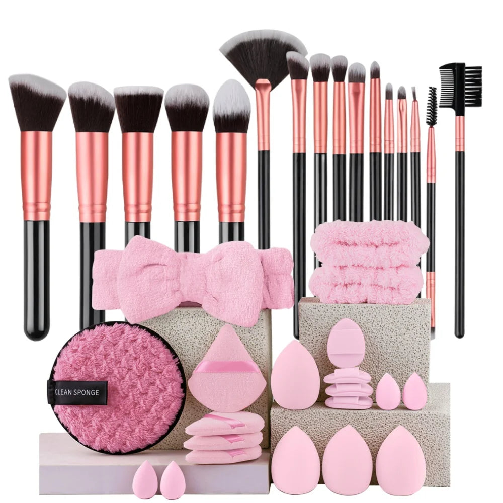14/16-Pc Soft Synthetic Makeup Brush Set | Foundation & Eye Makeup Brush Set QXL 16PK-20PF
