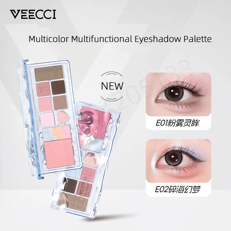 VEECCI 11-Color Eyeshadow & Highlighter Palette – Matte Shimmer Eyeshadow Palette QXL