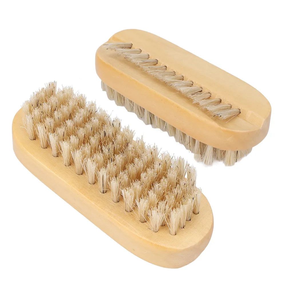 Wooden Double-Sided Nail Brush | Manicure & Pedicure Scrubber Nail Cleaning Brush QXL
