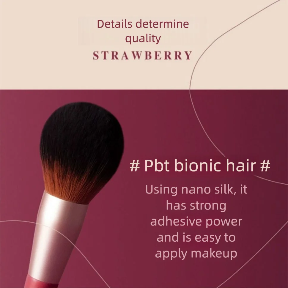 BLJ Red 8-Piece Makeup Brush Set | Face & Eye Complete Kit Makeup Brush Set QXL