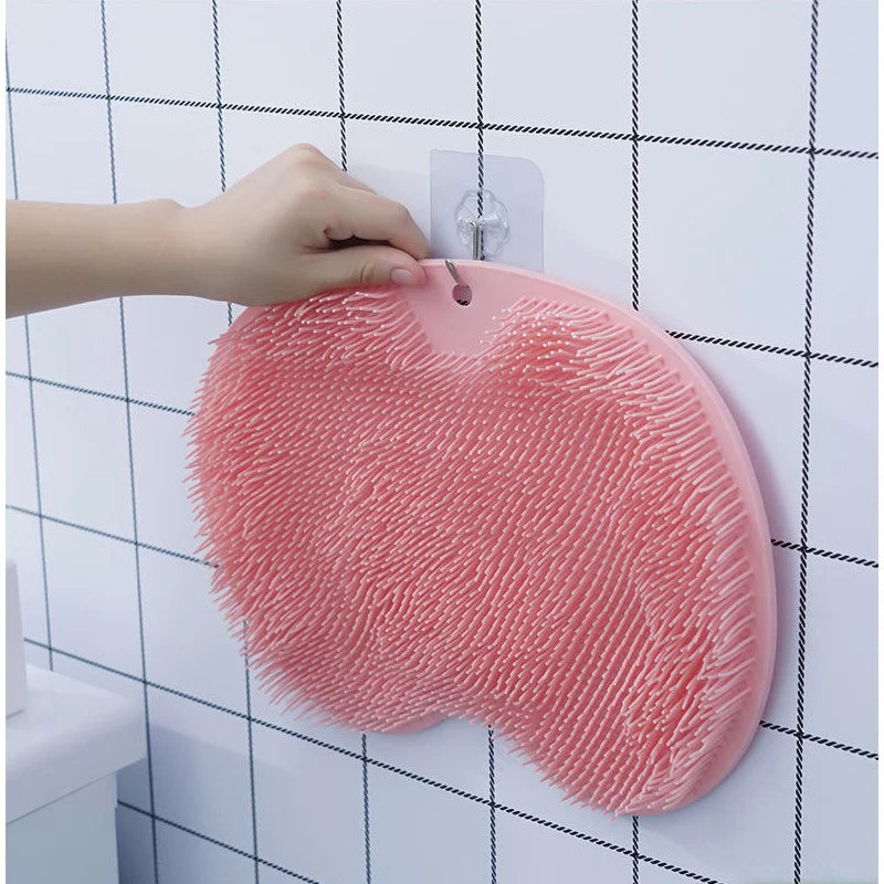 Exfoliating Foot Brush & Back Scrubber | Anti-Slip Suction Cup Foot & Body Scrubber QXL
