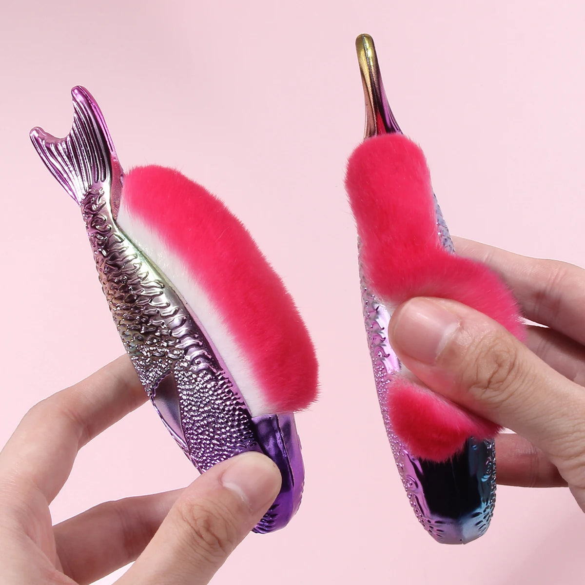 Fish-Shaped Rainbow Gradient Makeup Brush Set – 2 Pack Makeup Brush Set QXL