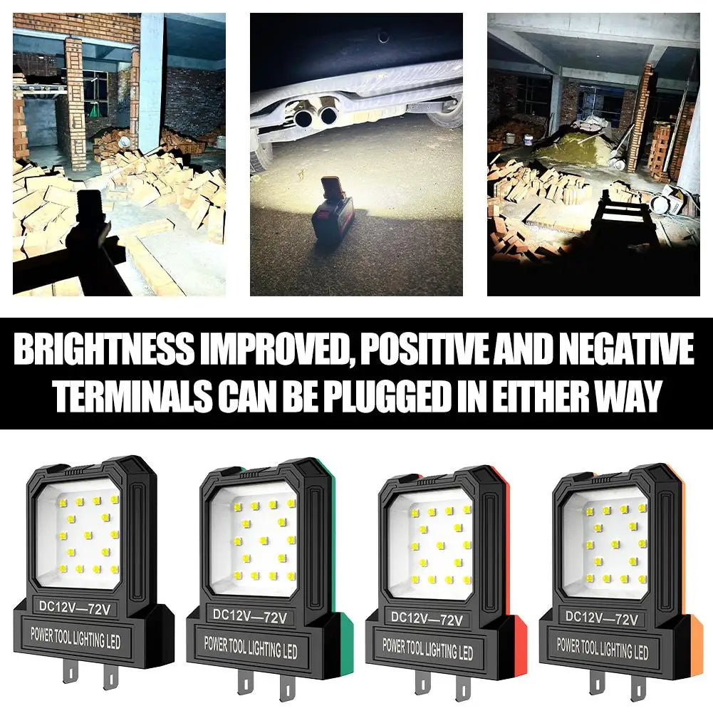 Universal Power Tool Battery Work Light | 12V–85V LED Lamp Power Tool Work Light QXL