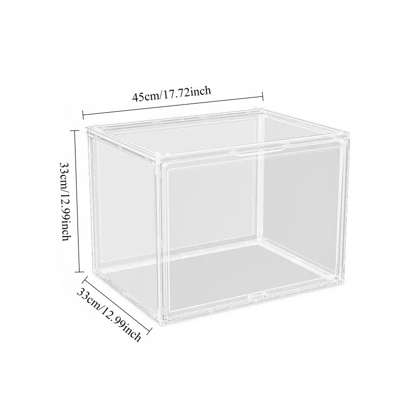 Transparent PET Storage Box – Stackable Dustproof Display Case Storage Display Box QXL Transparent 1pc