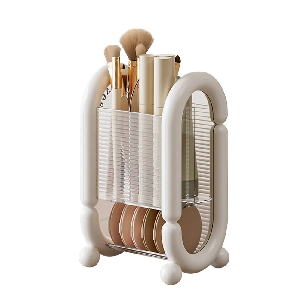 Makeup Brush Holder & Powder Puff Organizer | Vanity Storage Makeup Brush Organizer QXL