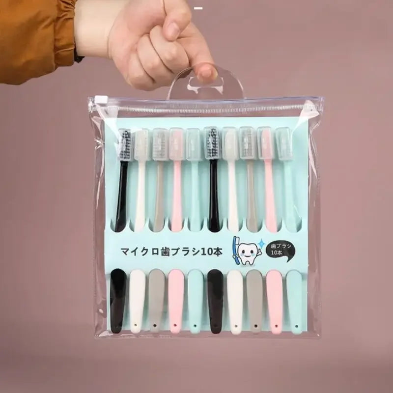 10-Pack Soft Bristle Toothbrushes | Ultrafine Deep Clean Soft Bristle Toothbrush QXL