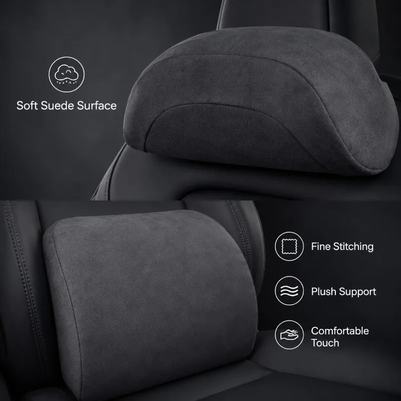 Tesla Car Neck Pillow & Lumbar Cushion Set | Model 3 Y S X Car Seat Cushion Set QXL