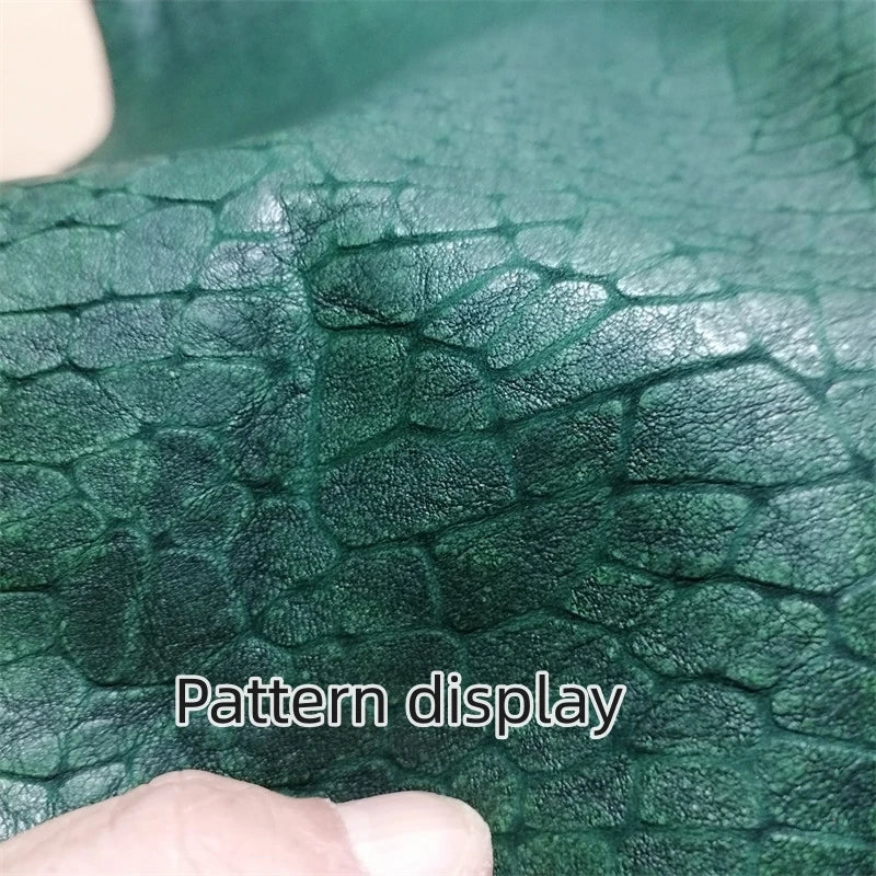1.2mm Stone-Embossed Top-Grain Cowhide Leather Sheet | DIY Leather Craft Fabric QXL Black Green 20x30cm China Mainland