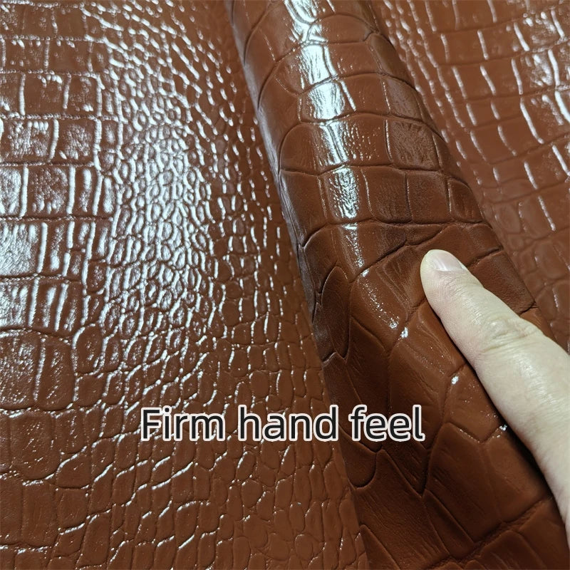 1.5mm Brown Crocodile Grain Cowhide Top-Grain Leather | DIY Craft Leather Hide QXL