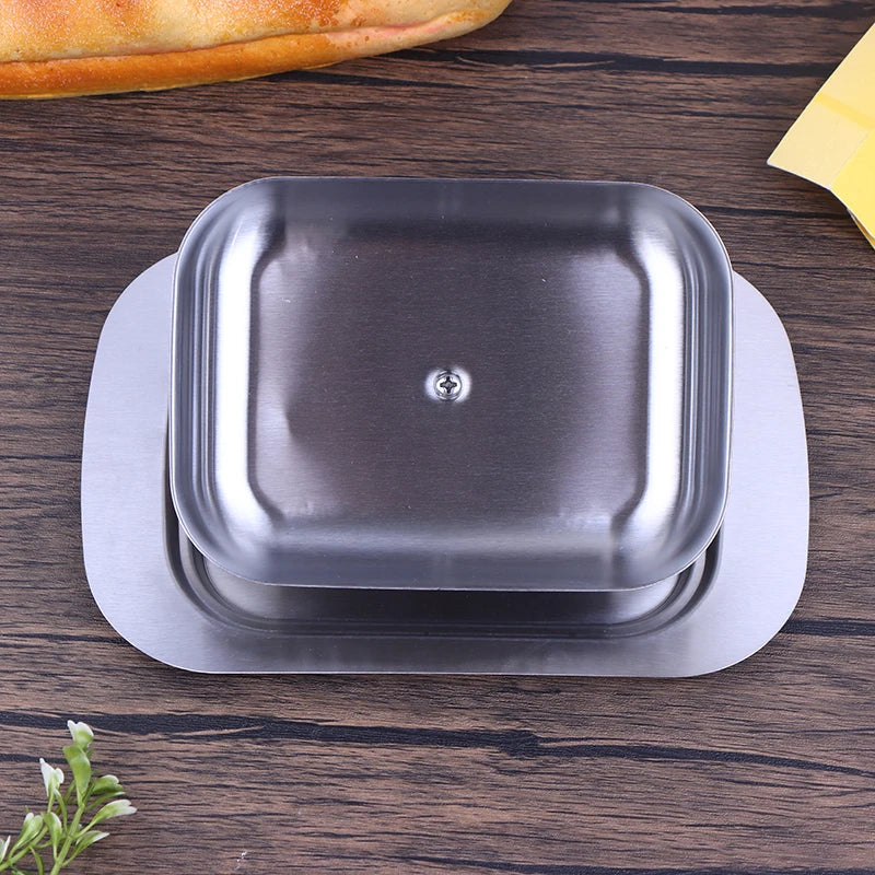 Stainless Steel Butter Dish with Lid | Retro French Style Butter Dish QXL