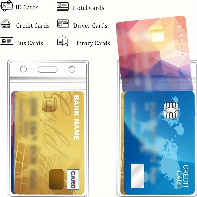 Waterproof Clear Plastic ID & Credit Card Badge Holder Case Card Badge Holder QXL