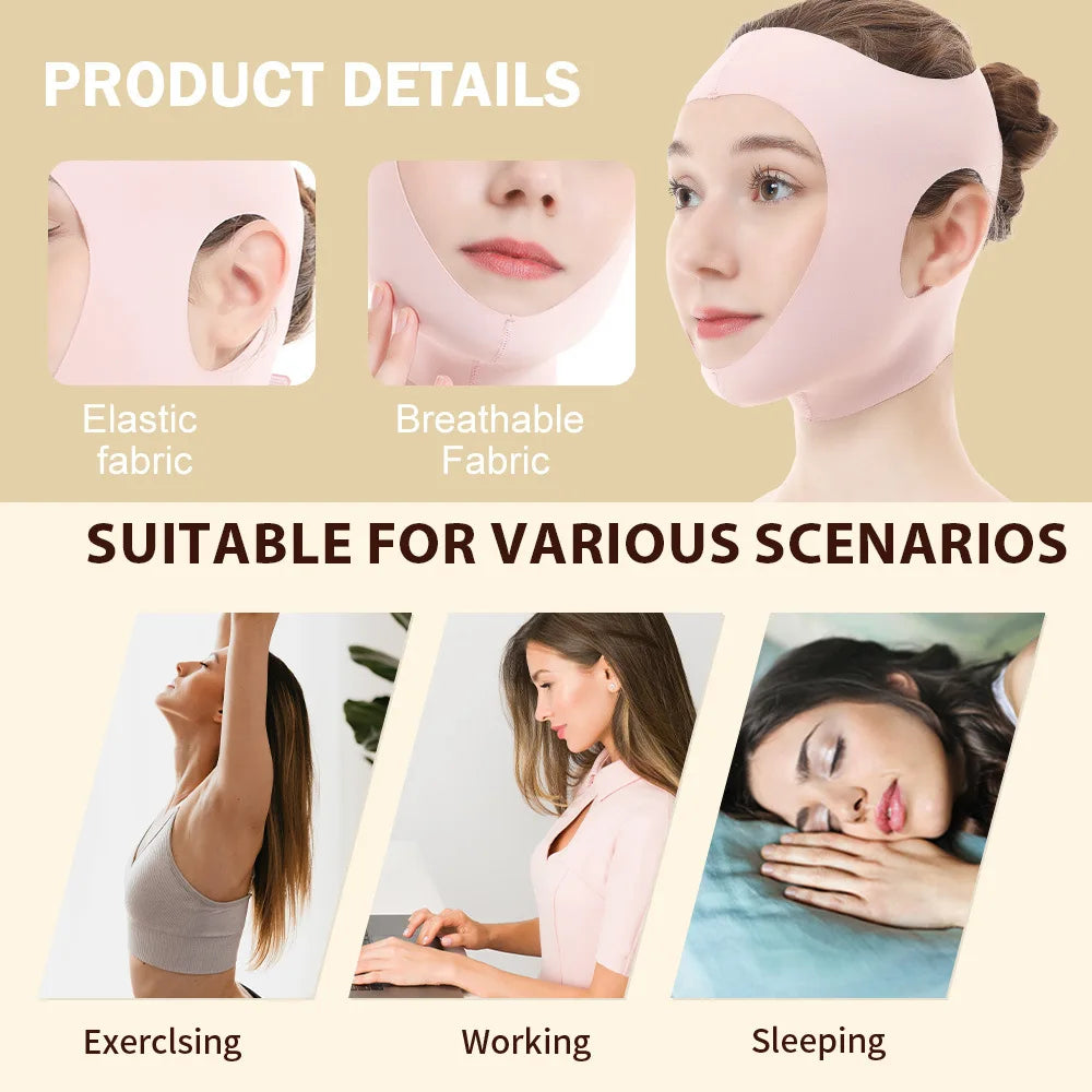 V-Line Face Lifting Band | Jawline Slimming Elastic Bandage Face Lifting Band QXL