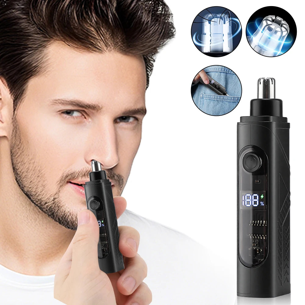 Mini Rechargeable Electric Nose & Ear Hair Trimmer | Wet/Dry Nose & Ear Trimmer QXL