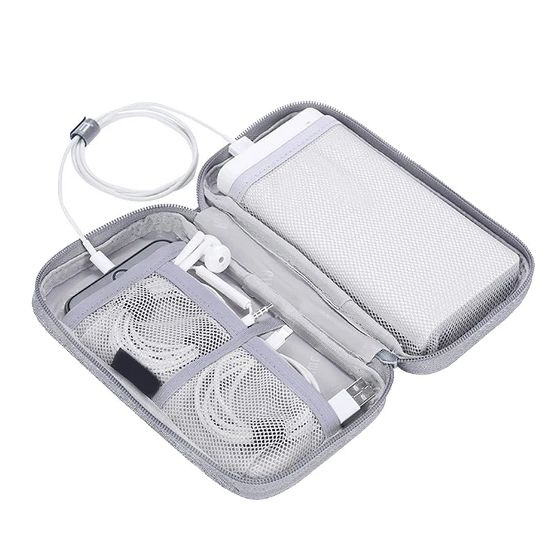 Portable Cable & Earphone Organizer Travel Bag | Polyester Cable Organizer Bag QXL