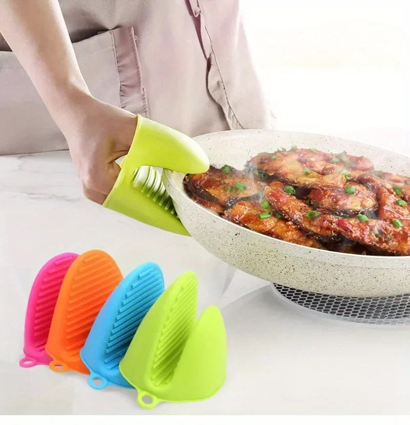 Silicone Two-Finger Oven Mitts | Bowl & Plate Gripper Clips Silicone Oven Mitts QXL