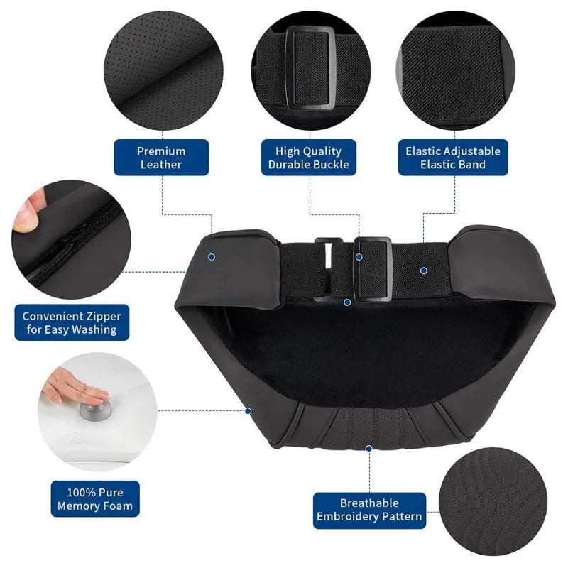 Car Memory Foam Neck Headrest Pillow | Leather Seat Cushion Car Headrest Pillow QXL