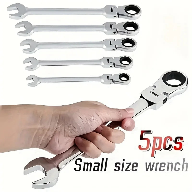 Adjustable Ratchet Wrench Set 3/5pc – 2-in-1 Metal Tool Kit Ratchet Wrench Set QXL