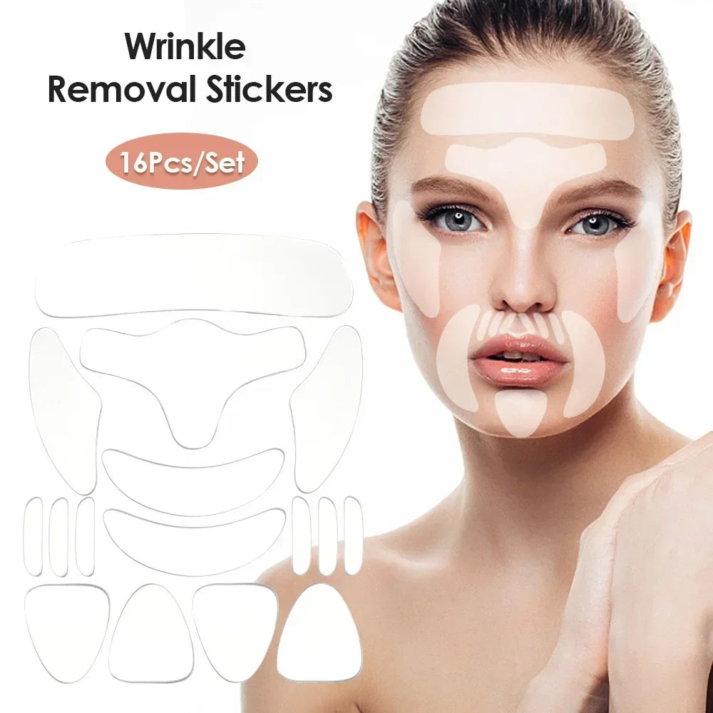 Reusable Silicone Anti-Wrinkle Patches | Face, Neck & Eye Silicone Wrinkle Patches QXL 16Pcs Set China Mainland