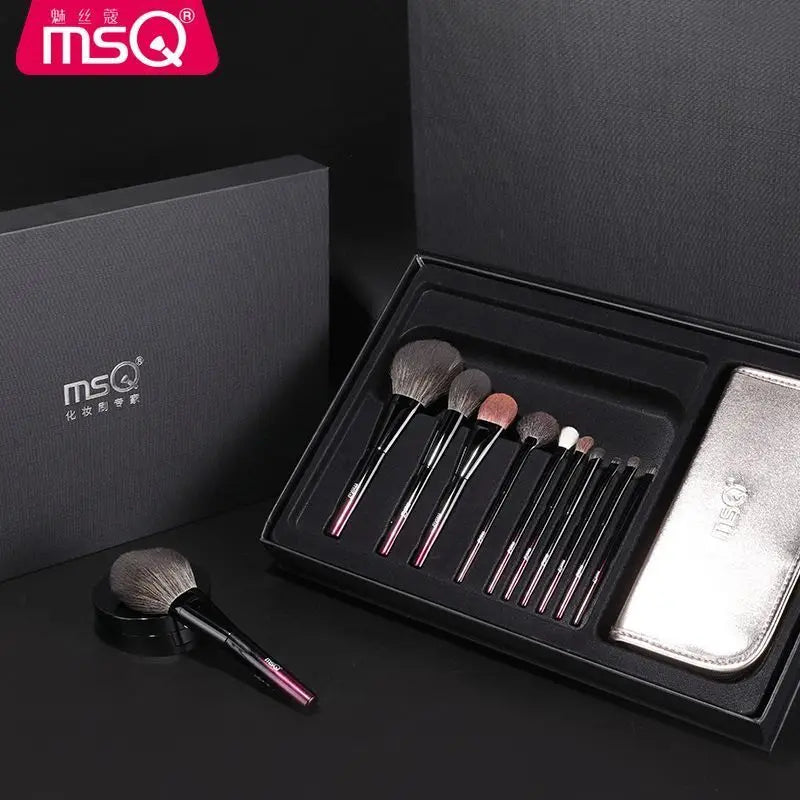 MSQ 10-Piece Twilight Makeup Brush Set | Full Face Kit Makeup Brush Set QXL 10 brushes in a gift