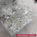 12-Grid Crystal Flatback Nail Rhinestones | DIY Nail Art Nail Art Rhinestones QXL White A