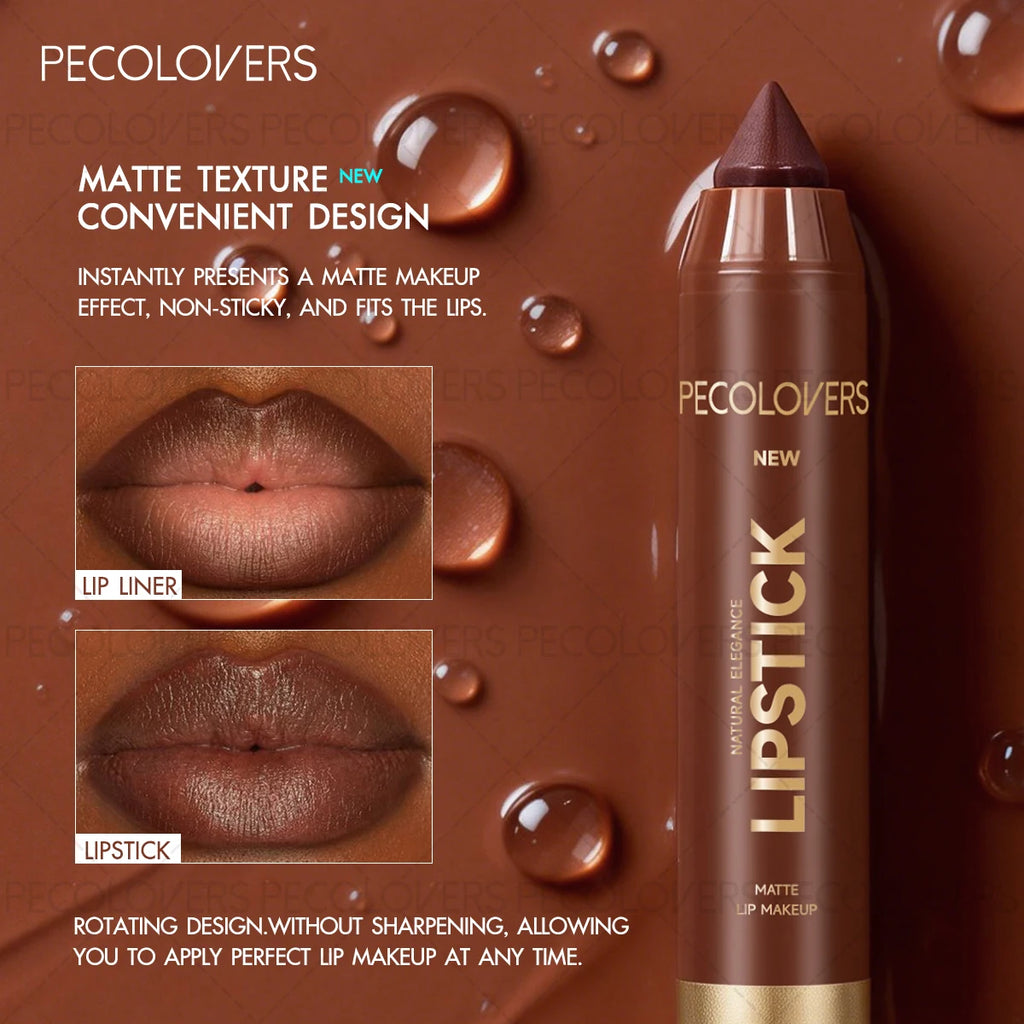 PECOLOVERS Brown Lip Liner Pencil | High-Pigment Contour Lip Liner Pencil QXL