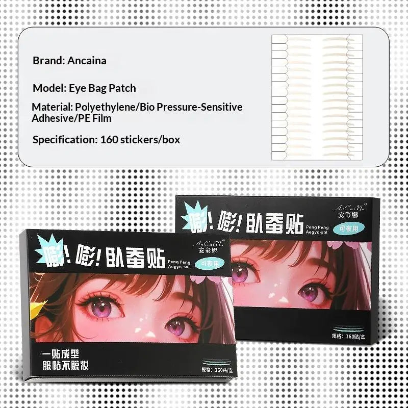 160-Pack Silkworm Under-Eye Stickers | Invisible & Waterproof Eyelid Stickers QXL