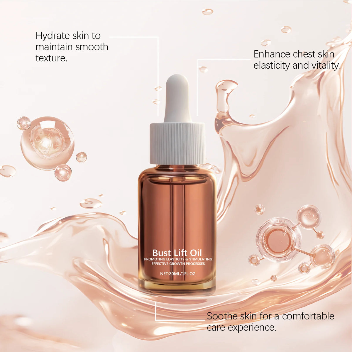Nourishing Chest Firming Massage Oil | Hydrating Skin Care 30ml Body Massage Oil QXL
