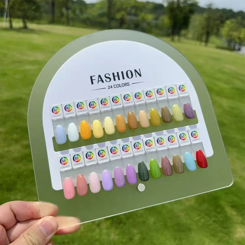 24-Pc Magnetic Nail Tip Display Color Cards | Nail Palette Nail Tip Display QXL