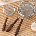 Fine Mesh Strainer Stainless Steel & Walnut Handle | 3 Sizes Mesh Strainer QXL L