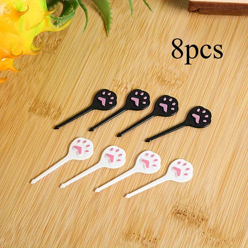 Kitty Bento Box Food Picks | Reusable Cute Decorative Picks Decorative Food Picks QXL 8pcs