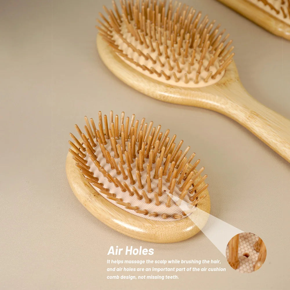Bamboo Detangling Hair Brush & Scalp Massager – All Hair Types Detangling Hair Brush QXL