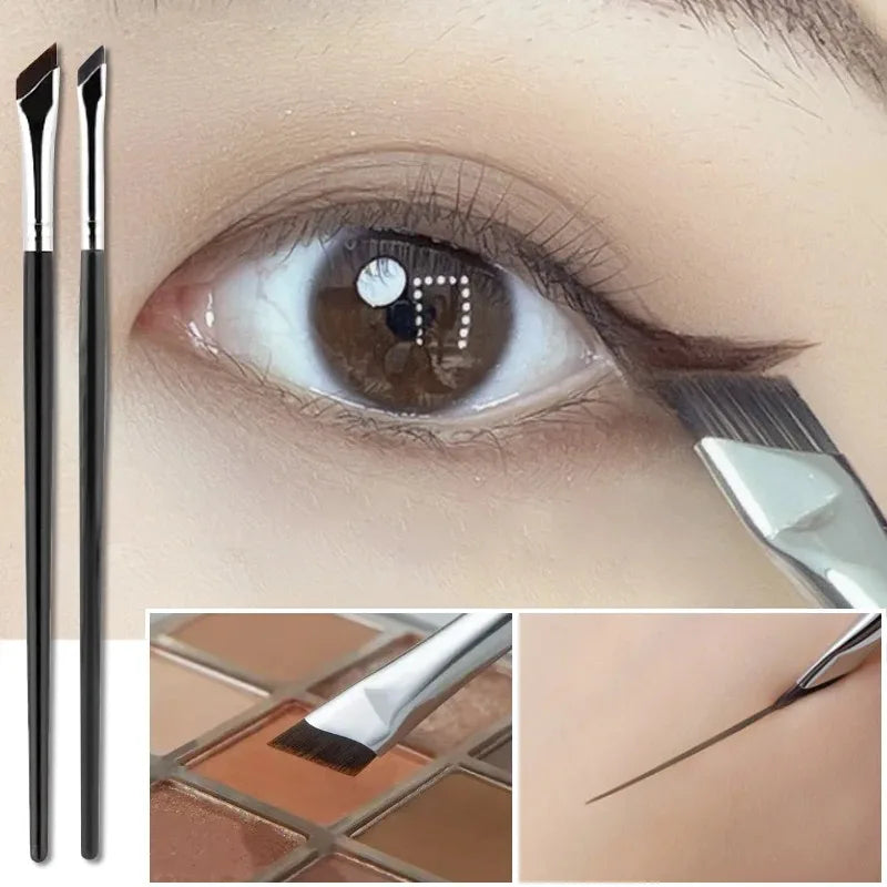 2-in-1 Ultra-Thin Eyeliner & Angled Eyebrow Brush Set (2 Pc) Eyeliner Eyebrow Brush QXL