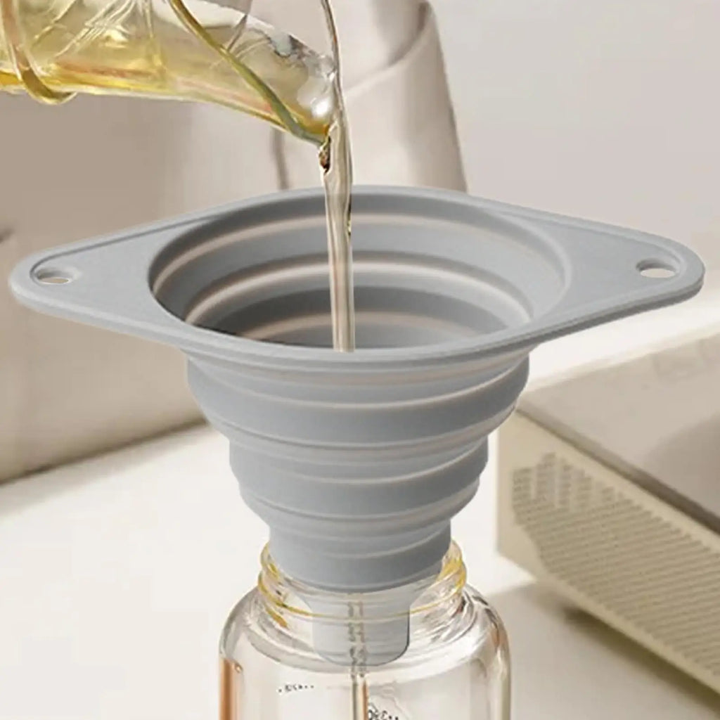 Food-Grade Silicone Folding Funnel | Wide-Mouth Kitchen Kitchen Funnel QXL
