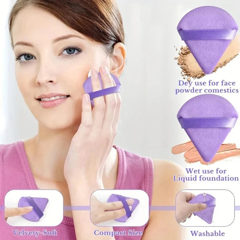 Triangular Powder Puff Set | Wet & Dry Sponge for Precise Makeup Makeup Powder Puff QXL
