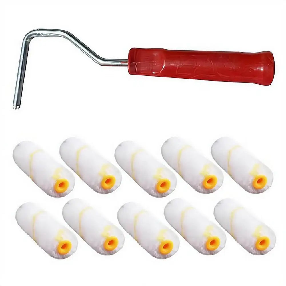 11-Piece Mini Paint Roller Kit | 10 Covers & Handle Paint Roller Kit QXL