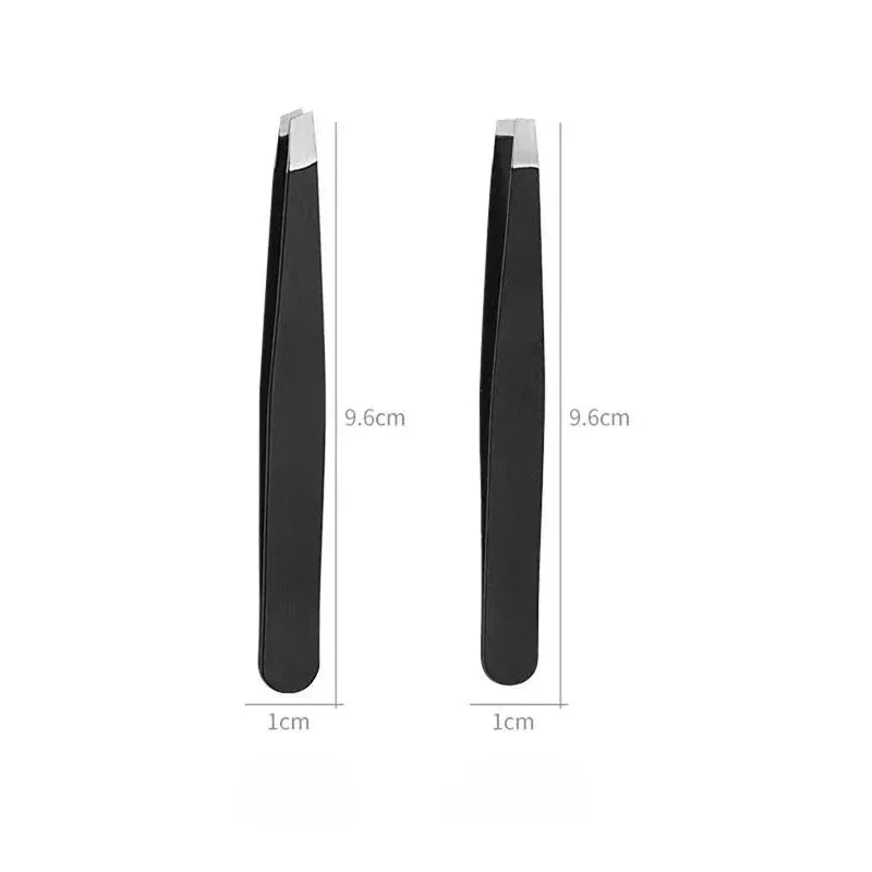 Black Stainless Steel Eyebrow Tweezer – Slant & Flat Tip Eyebrow Tweezer QXL