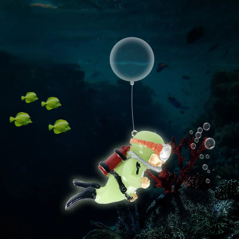 Luminous Mini Diver Figure | Aquarium Fish Tank Decoration Aquarium Ornament QXL