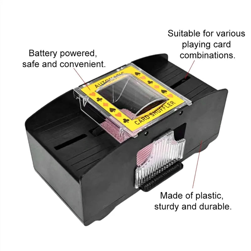 Automatic 2-Deck Card Shuffler | Battery Operated Poker Machine Card Shuffler Machine QXL