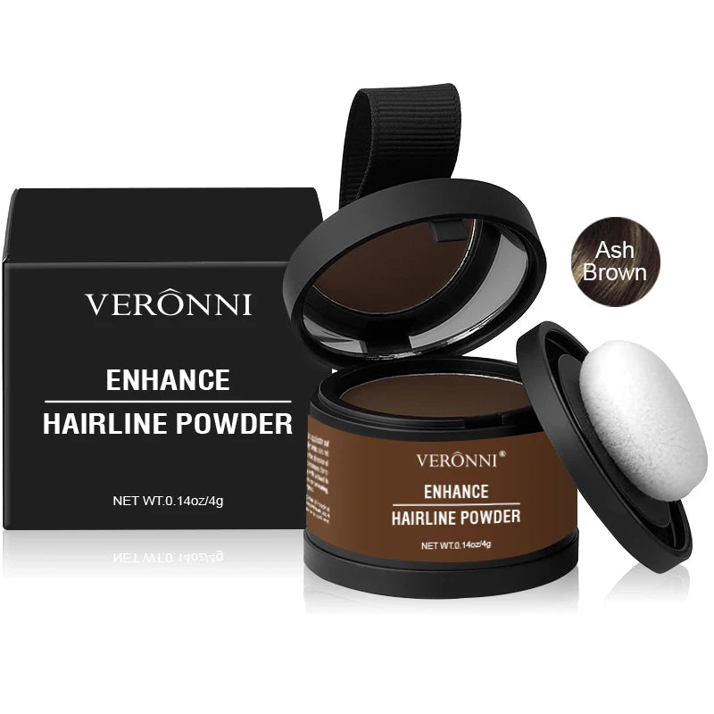 14-Color Hairline Shadow Powder 4g | Waterproof Filler Hairline Shadow Powder QXL 01-Ash Brown