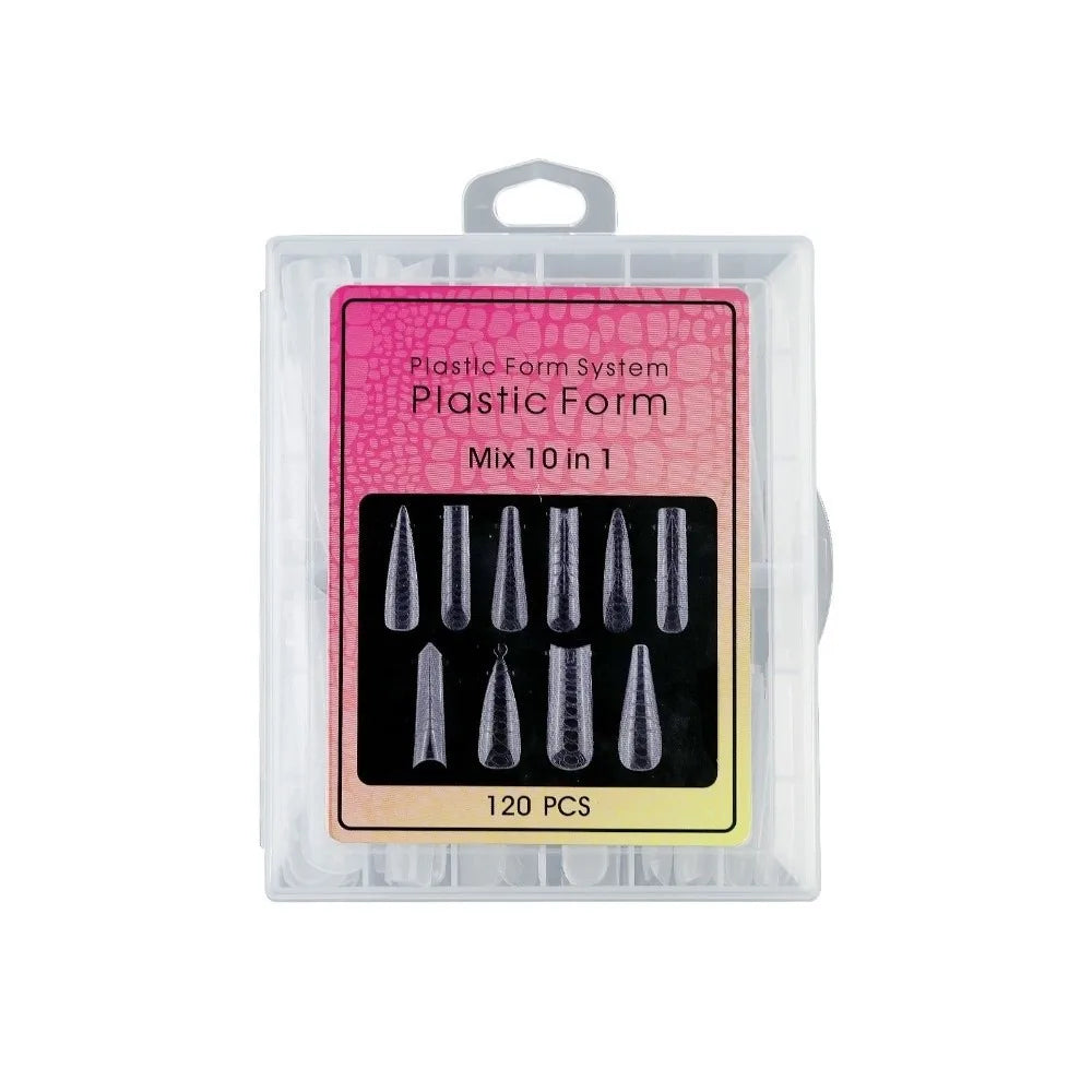 120-Pc Snake Pattern Nail Extension Forms | Clear Gel Molds Nail Extension Forms QXL 120pcs-box