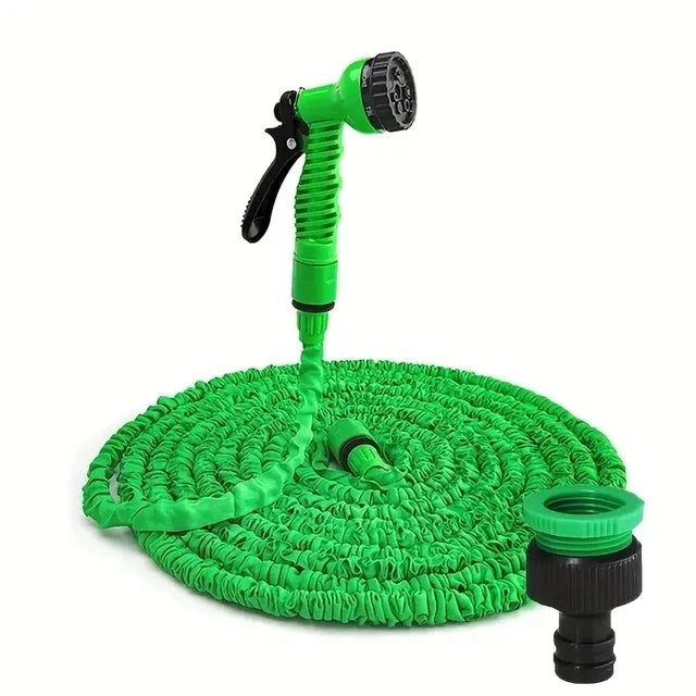 7-Function Expandable Garden Hose & High Pressure Water Gun Expandable Garden Hose QXL Green 10 3