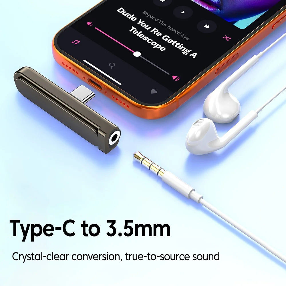 USB-C to 3.5mm Audio Adapter with Phone Stand Bracket USB-C Audio Adapter QXL