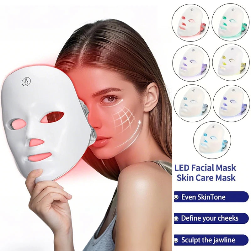 7-Color Photon LED Face Mask | Wireless Skin Rejuvenation LED Face Mask QXL